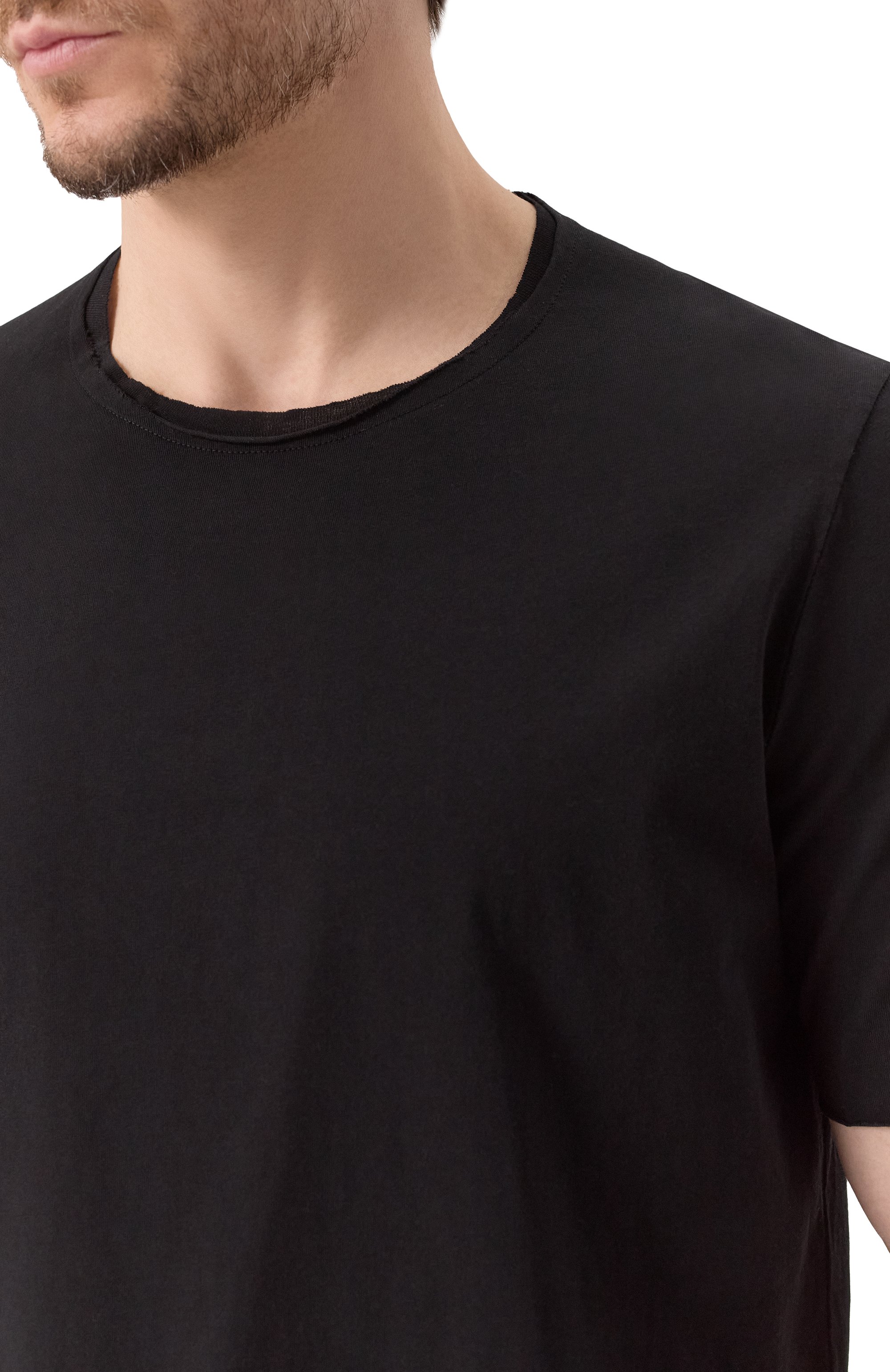 Хлопковая футболка HANNES ROETHER черного цвета по цене 15000 руб., арт. D35DAY.242.213, фото 5 Хлопковая футболка HANNES ROETHER, арт. D35DAY.242.213, фото 5