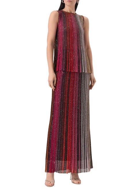 Женская юбка из вискозы MISSONI разноцветного цвета, арт. DS25SH0B/BK042D | Фото 2 (Материал внешний: Вискоза; Длина Ж (юбки, платья, шорты): Макси; Материал сплава: Проставлено; Драгоценные камни: Проставлено)