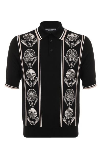 Мужская шелковое поло DOLCE & GABBANA, арт. GXZ02T/JBSLS