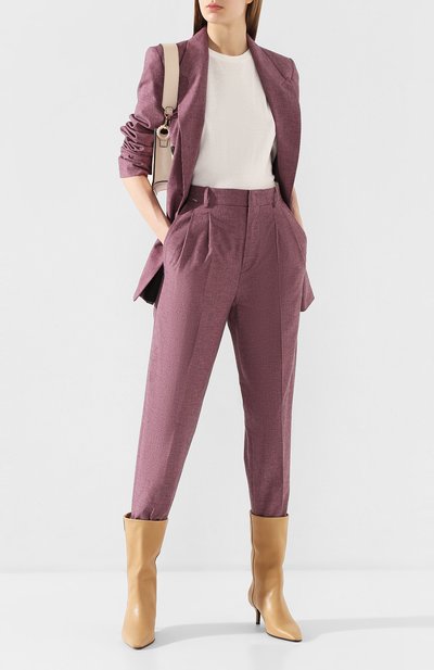 Брюки из смеси хлопка и льна ISABEL MARANT ETOILE розового цвета по цене 35550 руб., арт. PA1514-20P011E/L0WEA, фото 2 Брюки из смеси хлопка и льна ISABEL MARANT ETOILE, арт. PA1514-20P011E/L0WEA, фото 2