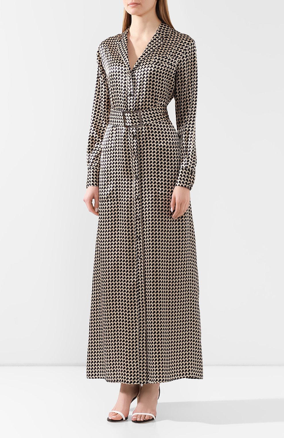 Шелковое платье KITON коричневого цвета по цене 164500 руб., арт. D49346K09S75, фото 3 Шелковое платье KITON, арт. D49346K09S75, фото 3