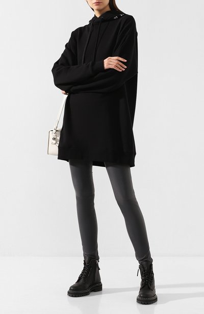 Кожаные легинсы HELMUT LANG темно-серого цвета по цене 140500 руб., арт. J07HW201, фото 2 Кожаные легинсы HELMUT LANG, арт. J07HW201, фото 2
