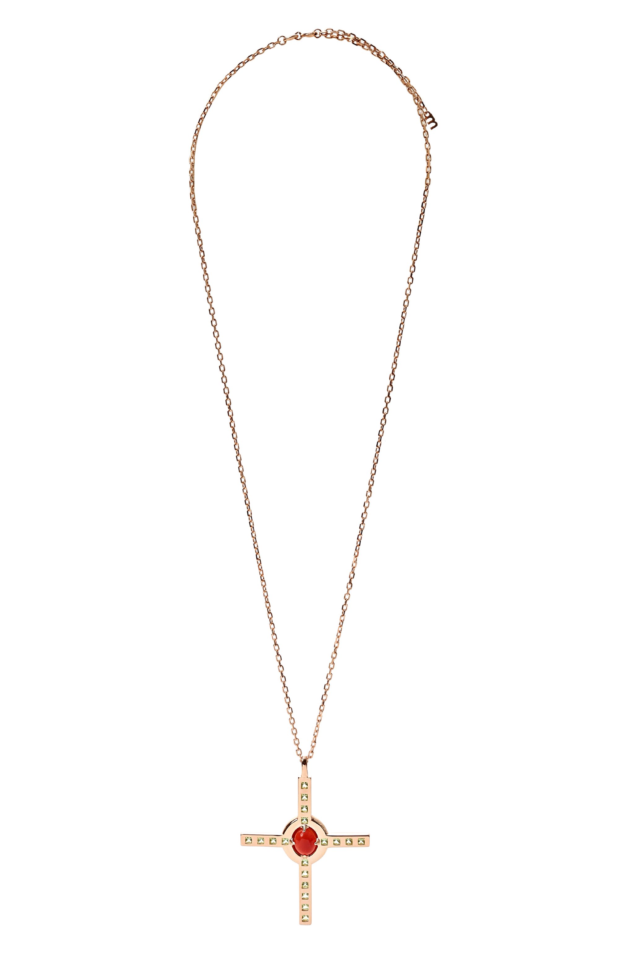 Подвеска-крест с сердоликом и хризолитом ai MOONKA, арт. ai-bg-nlc-sr, фото 1