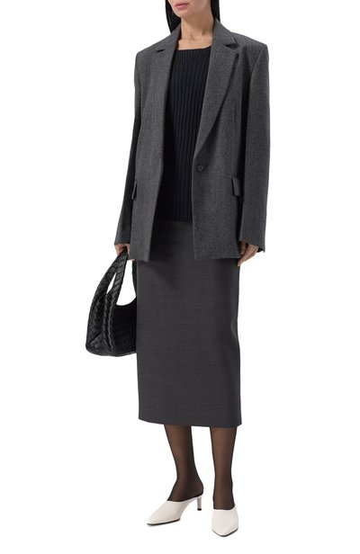 Шерстяной топ BOTTEGA VENETA темно-синего цвета по цене 139000 руб., арт. A009YQ/V6WH0, фото 2 Шерстяной топ BOTTEGA VENETA, арт. A009YQ/V6WH0, фото 2