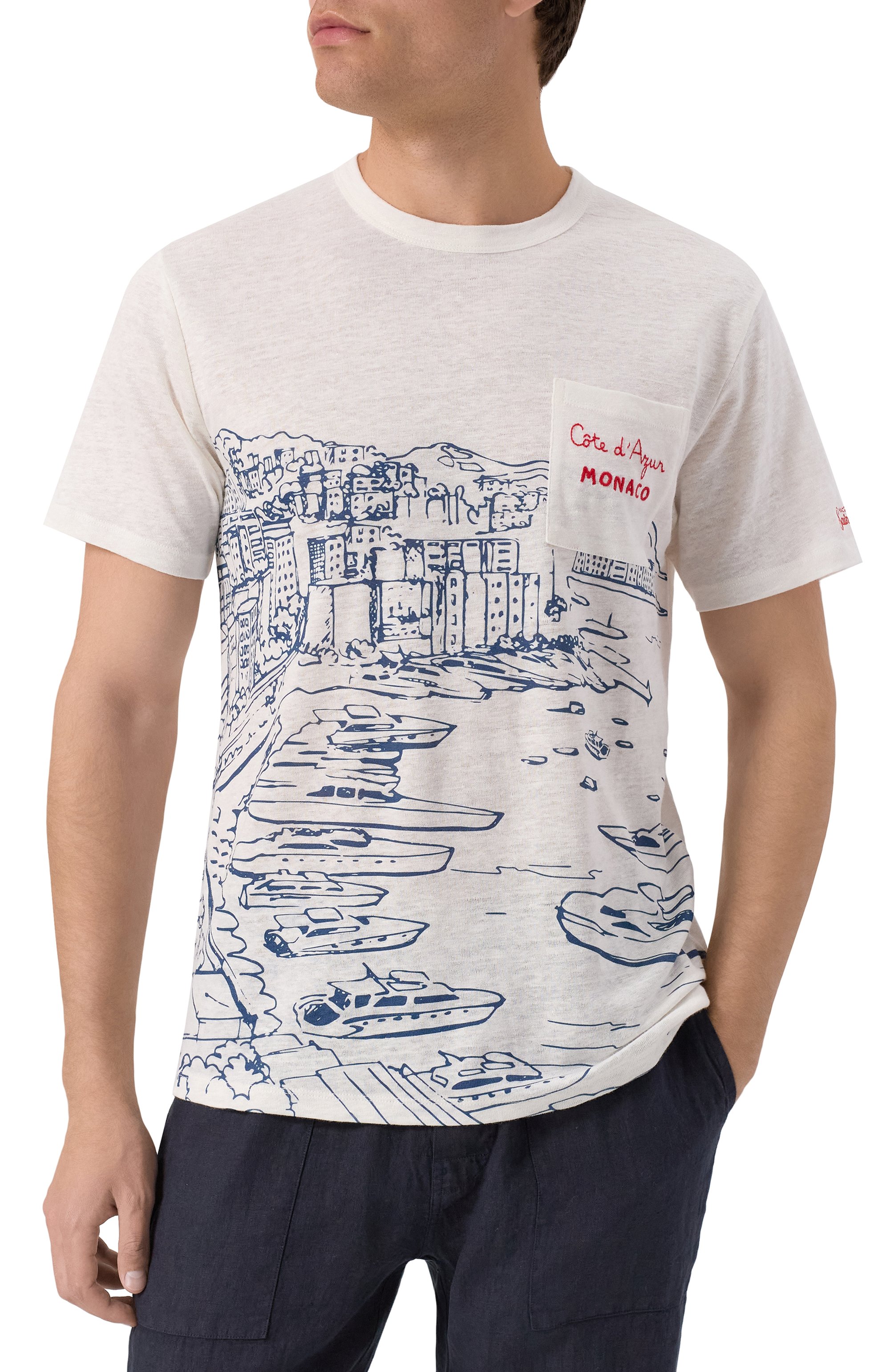 Льняная футболка MC2 SAINT BARTH, арт. STBM ECSTASEA/02843H, фото 3