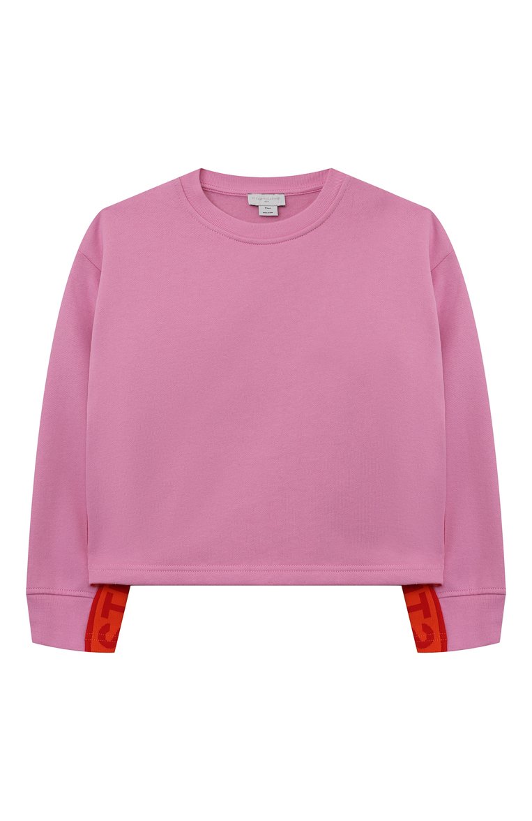 Детская комплект из свитшота и брюк STELLA MCCARTNEY розового цвета, арт. TT3B20 | Фото 2 (Материал внешний: Хлопок; Рукава: Длинные; Девочки Кросс-КТ: Костюмы-спорт)