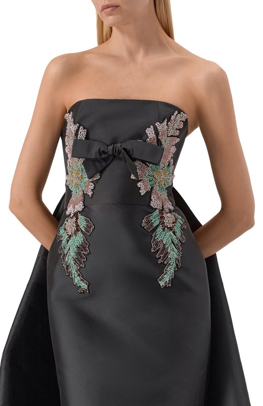 Атласное платье Zuhair Murad FDR25015/MIPL007 Чёрный  FDR25015/MIPL007 Фото 4