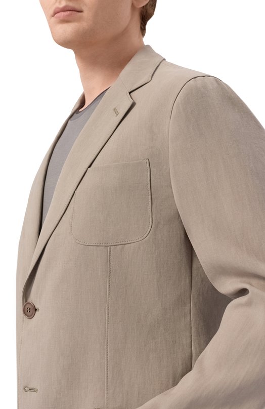 Льняной пиджак Giorgio Armani GM000140/TE10954 Бежевый  GM000140/TE10954 Фото 5