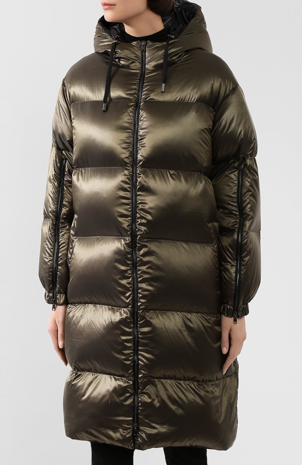 Пуховик SEVEN LAB хаки цвета по цене 31500 руб., арт. DJHL20-Q khaki/black, фото 3 Пуховик SEVEN LAB, арт. DJHL20-Q khaki/black, фото 3