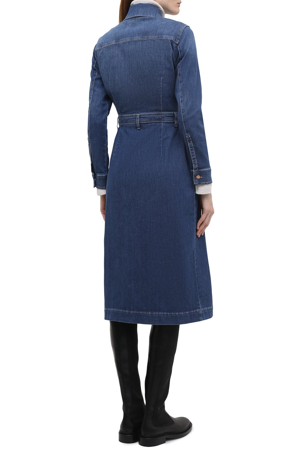 Джинсовое платье 7 FOR ALL MANKIND синего цвета по цене 29550 руб., арт. JSLLZ030WE, фото 4 Джинсовое платье 7 FOR ALL MANKIND, арт. JSLLZ030WE, фото 4