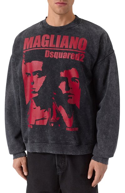 Хлопковый свитшот dsquared2 x magliano DSQUARED2 темно-серого цвета по цене 79500 руб., арт. S71GU0744/S25030, фото 3 Хлопковый свитшот dsquared2 x magliano DSQUARED2, арт. S71GU0744/S25030, фото 3