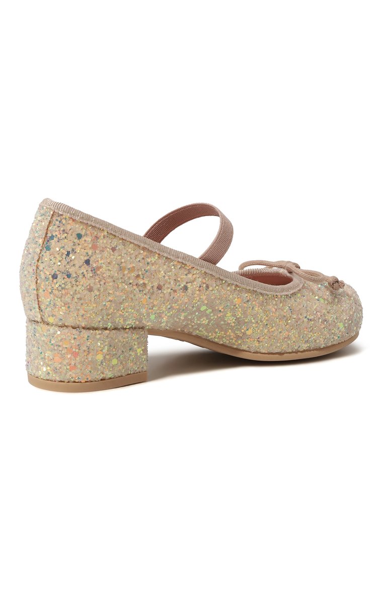 Детские туфли PRETTY BALLERINAS золотого цвета, арт. 48807 | Фото 3 (Нос: Не проставлено; Материал внутренний: Натуральная кожа; Материал внешний: Текстиль)