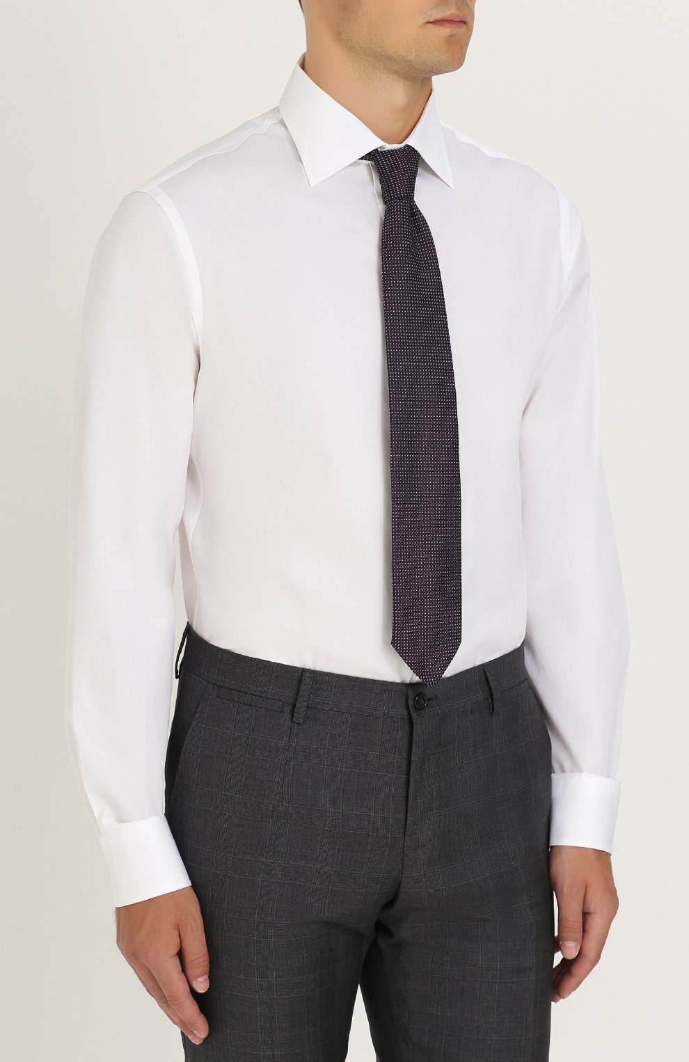 Хлопковая сорочка с воротником кент GIORGIO ARMANI, арт. ZSCMRT/ZS10C, фото 4