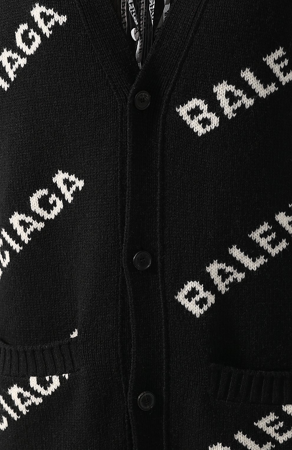 Шерстяной кардиган BALENCIAGA черно-белого цвета по цене 81900 руб., арт. 555275/T1471, фото 5 Шерстяной кардиган BALENCIAGA, арт. 555275/T1471, фото 5