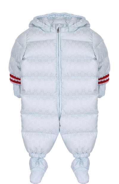Пуховый комплект из комбинезона с капюшоном и варежек с пинетками GUCCI, арт. 483880/XBC51, фото 1