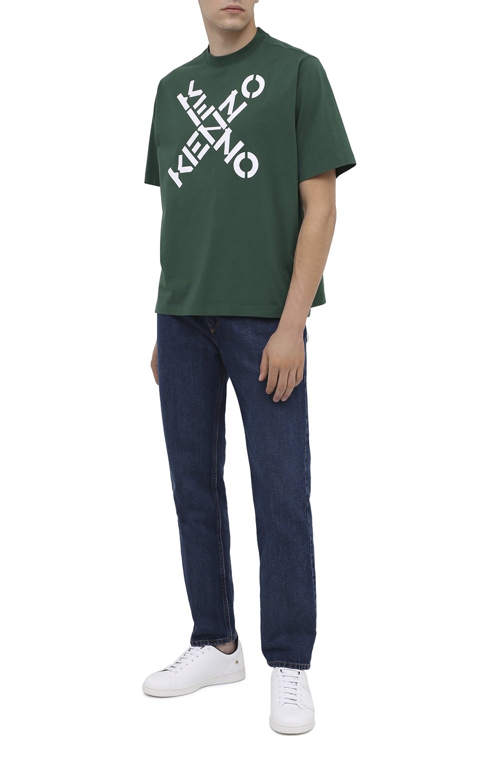 Хлопковая футболка kenzo sport KENZO зеленого цвета по цене 17650 руб., арт. FA65TS5024SJ, фото 2 Хлопковая футболка kenzo sport KENZO, арт. FA65TS5024SJ, фото 2