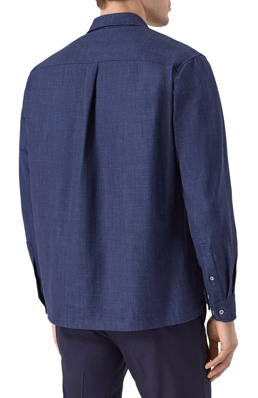 Рубашка из шерсти и шелка Paul&Shark 25413280 Синий  25413280 Фото 4