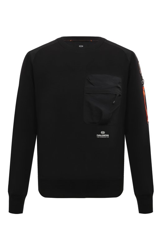 Хлопковый свитшот Parajumpers PMFLRE01 Чёрный PMFLRE01