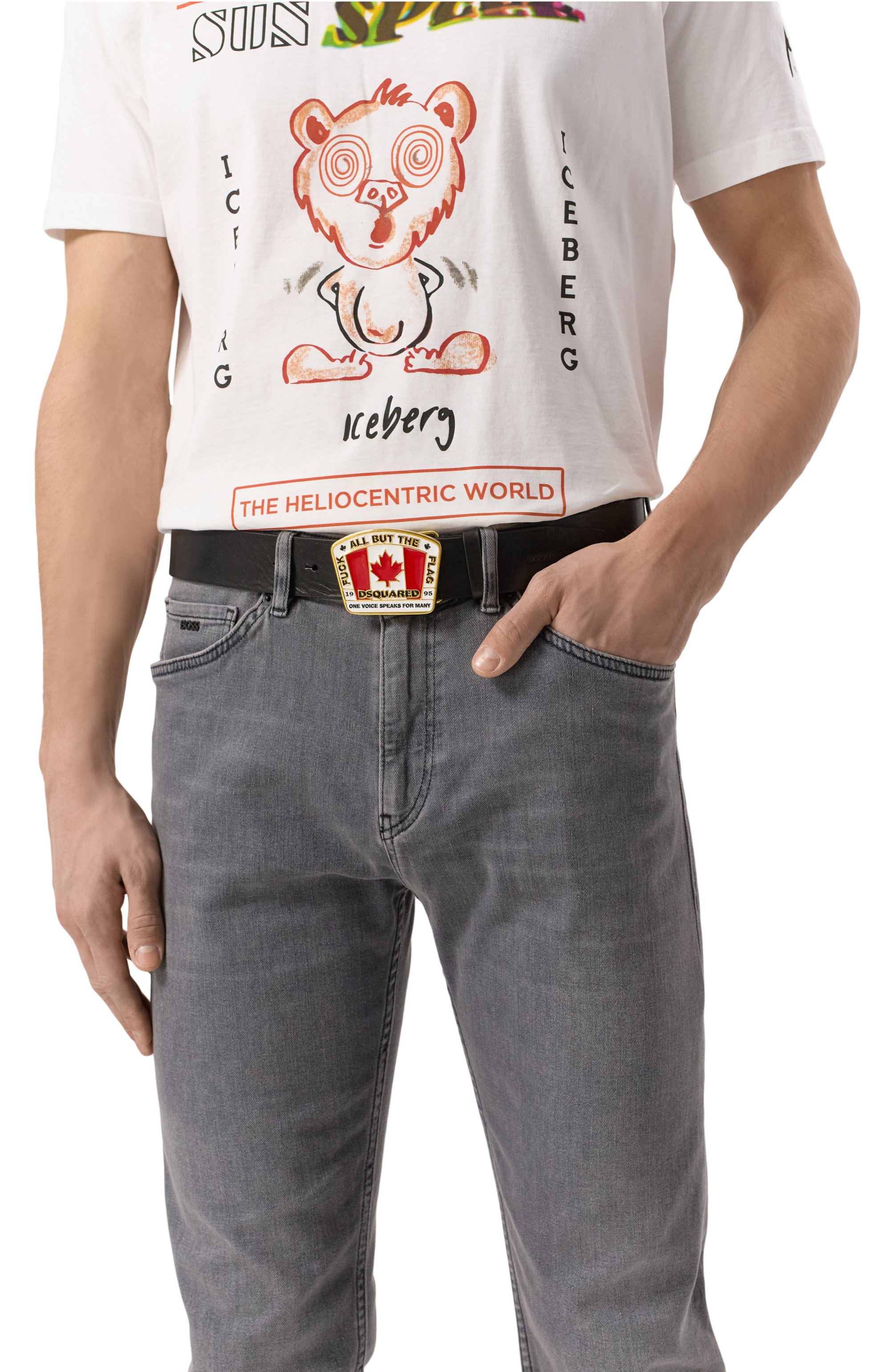 Кожаный ремень DSQUARED2 черного цвета по цене 35300 руб., арт. BEM0641/12900001, фото 2 Кожаный ремень DSQUARED2, арт. BEM0641/12900001, фото 2