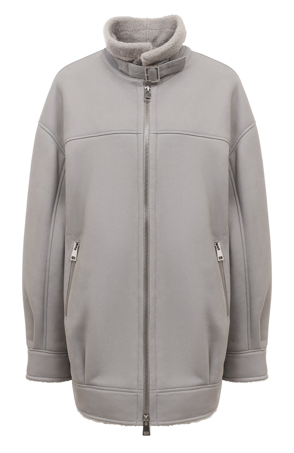 Дубленка из овчины MASLOV серого цвета по цене 240220 руб., арт. BM100, фото 1 Дубленка из овчины MASLOV, арт. BM100, фото 1