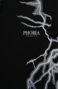 Детские хлопковые шорты PHOBIA ARCHIVE черного цвета, арт. PHK00577 | Фото 3 (Случай: Повседневный; Материал сплава: Проставлено; Нос: Не проставлено; Материал внешний: Хлопок)