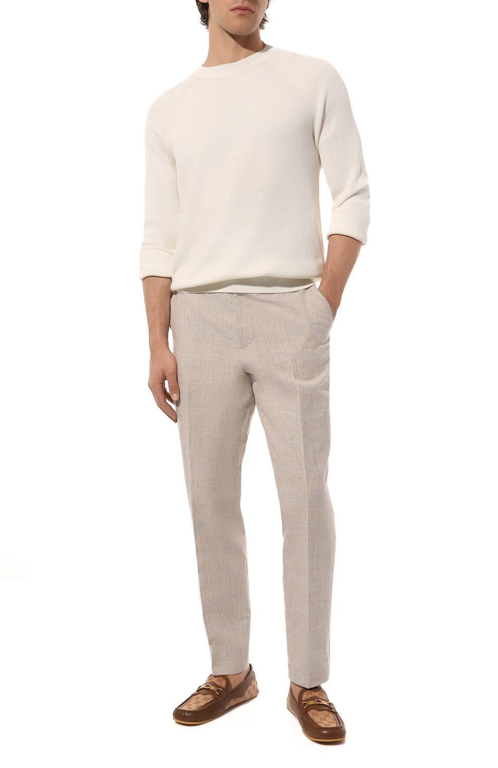 Комбинированные мокасины GUCCI бежевого цвета по цене 84960 руб., арт. 655519 1XO20, фото 2 Комбинированные мокасины GUCCI, арт. 655519 1XO20, фото 2