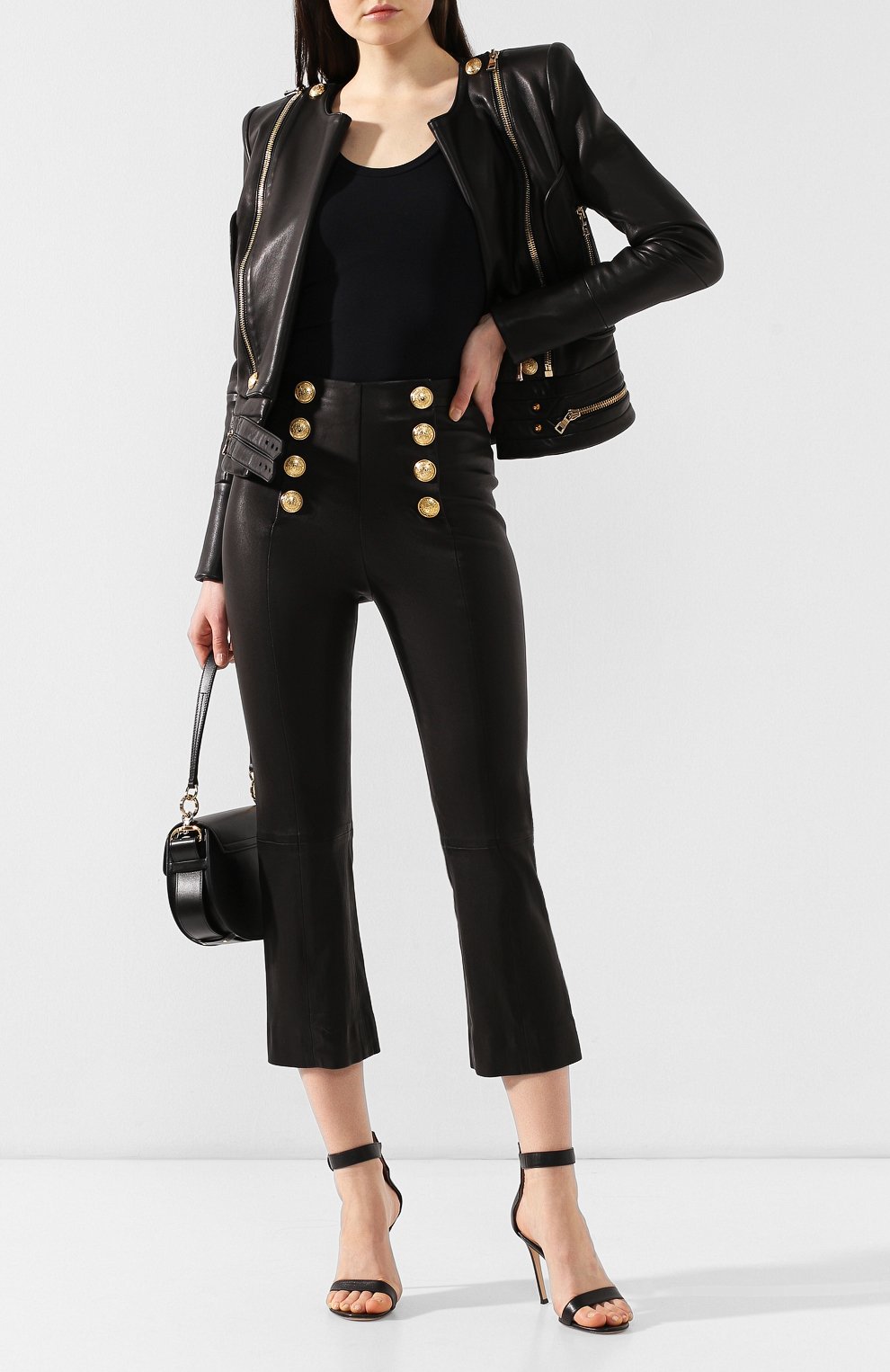 Кожаные брюки BALMAIN, арт. RF15710/L055, фото 2