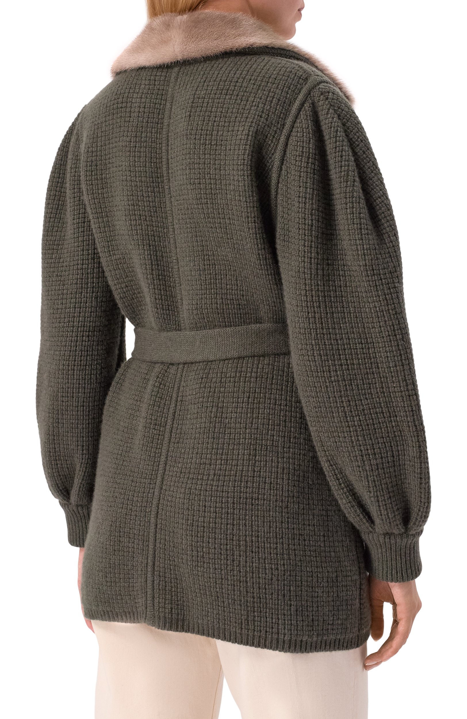 Кашемировый кардиган с воротником из норки KITON, арт. D62762K0525L, фото 4