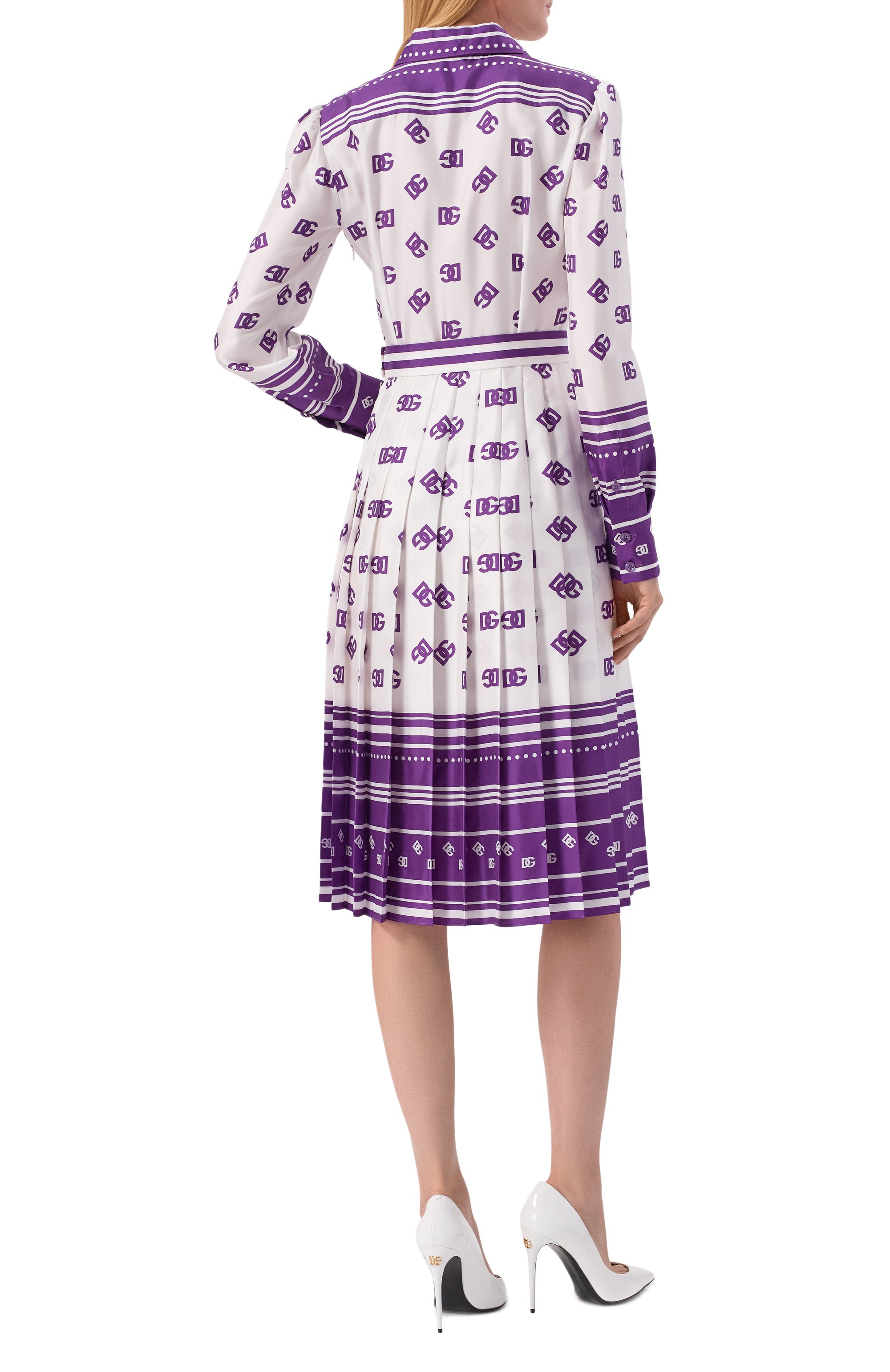 Шелковое платье DOLCE & GABBANA белого цвета по цене 363000 руб., арт. F6TMNT/HI1Z5, фото 3 Шелковое платье DOLCE & GABBANA, арт. F6TMNT/HI1Z5, фото 3