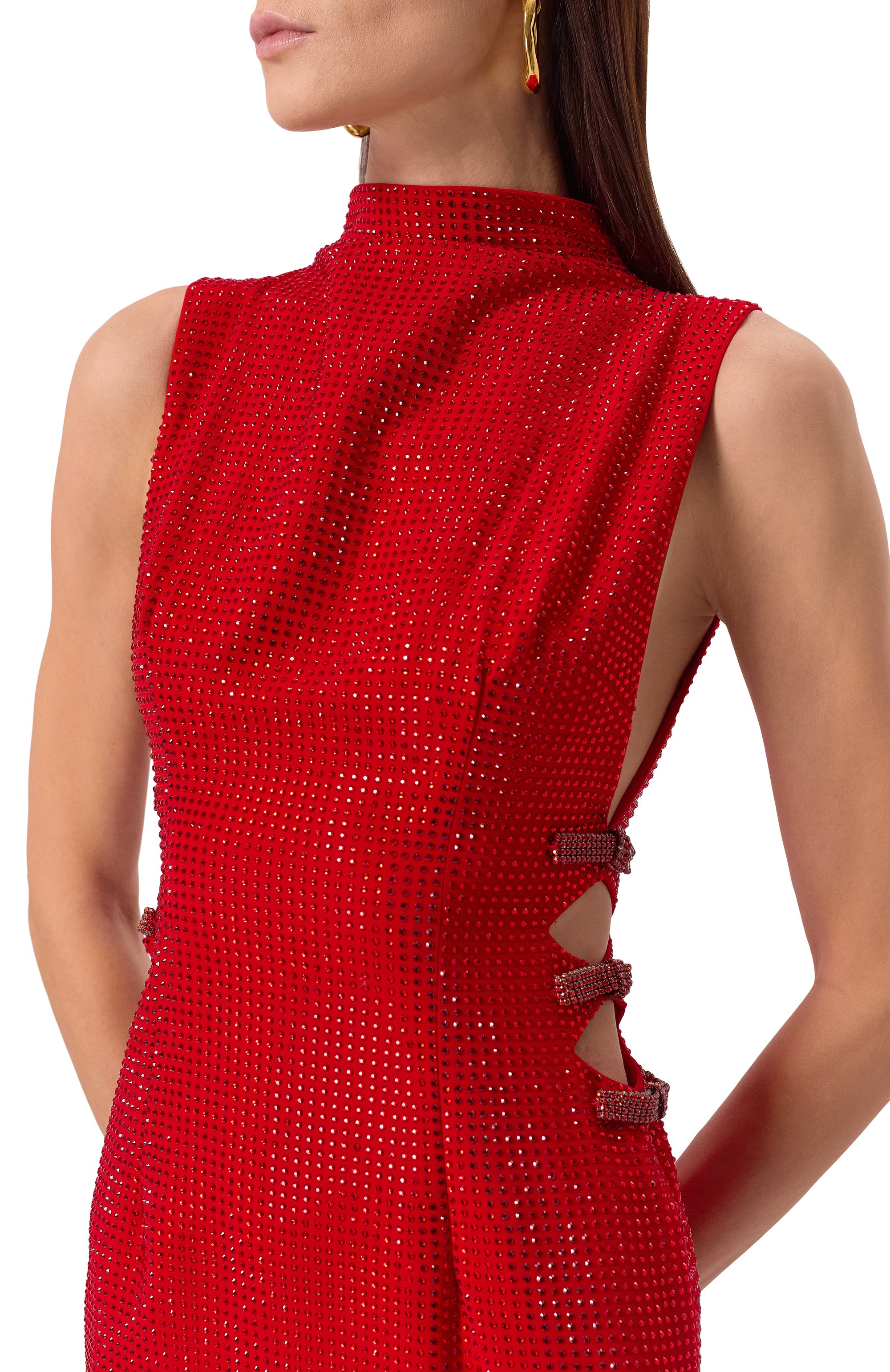 Платье с отделкой стразами SELF-PORTRAIT, арт. RS25-203X-R, фото 5