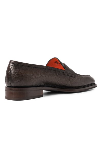Кожаные пенни-лоферы SANTONI темно-коричневого цвета по цене 140500 руб., арт. MCAG19085MI1BPGL, фото 4 Кожаные пенни-лоферы SANTONI, арт. MCAG19085MI1BPGL, фото 4