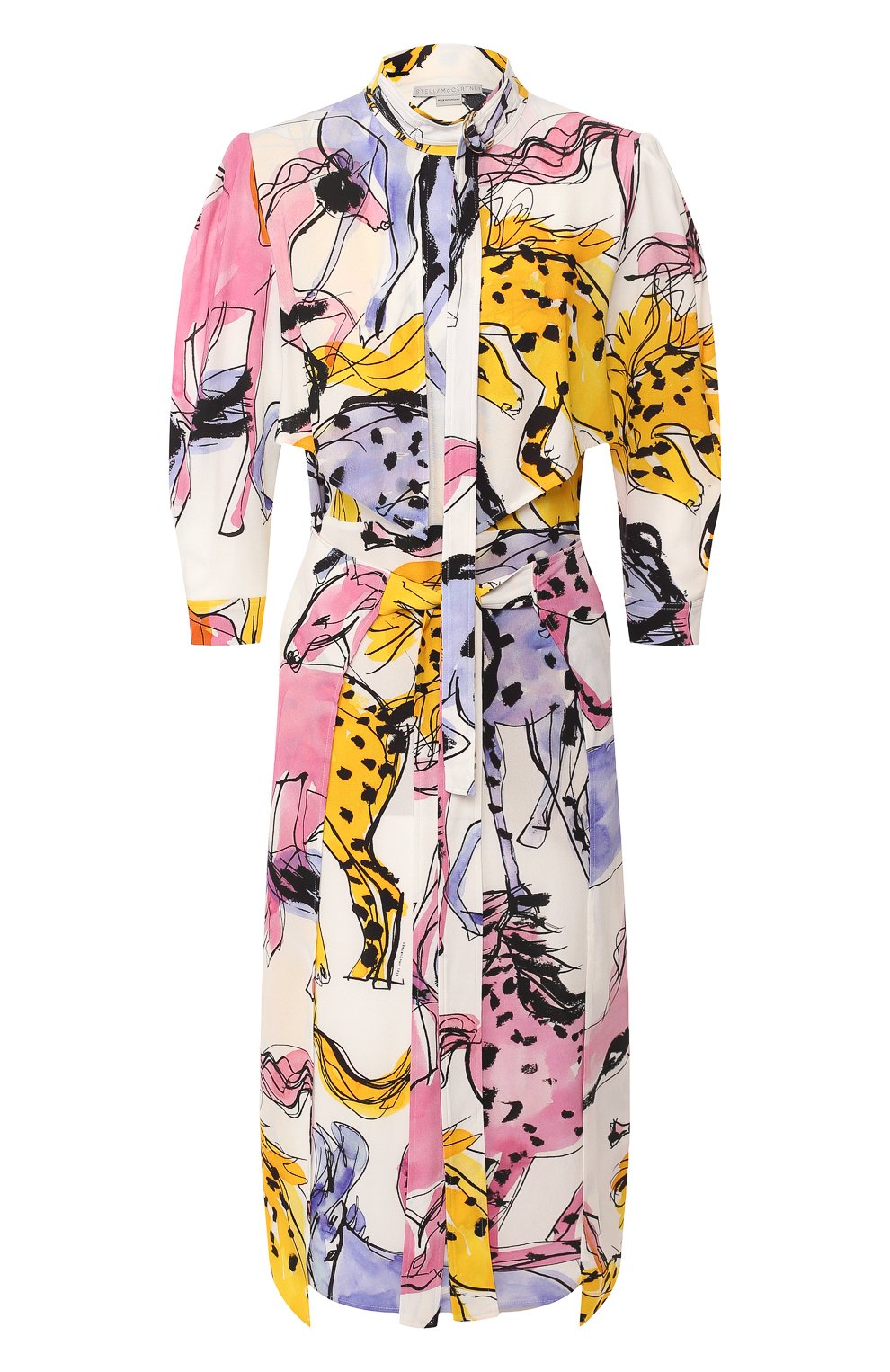 Платье с поясом STELLA MCCARTNEY разноцветного цвета по цене 146000 руб., арт. 600399/S0A08, фото 1 Платье с поясом STELLA MCCARTNEY, арт. 600399/S0A08, фото 1