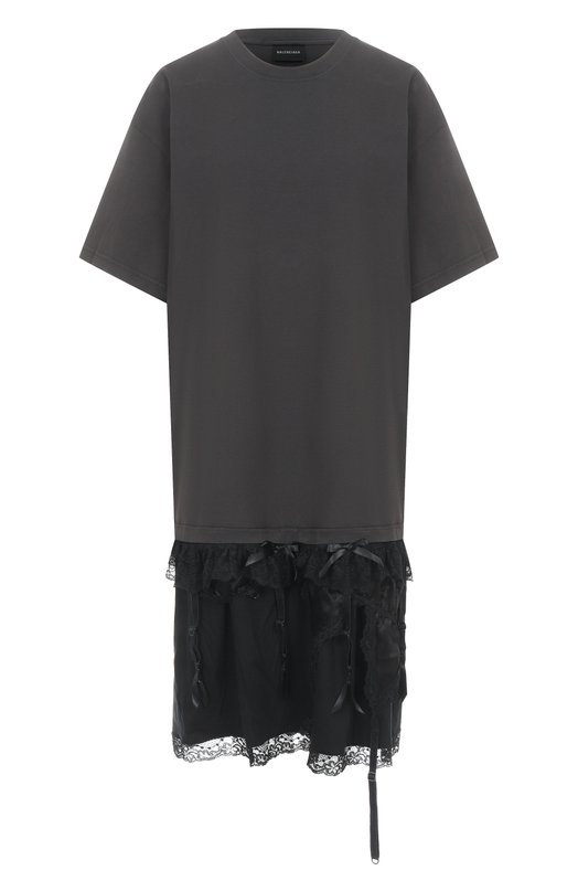 Хлопковое платье Balenciaga 831215/TMN09 Чёрный 831215/TMN09
