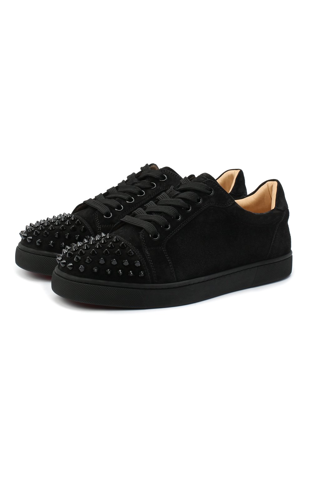Замшевые кеды vieira spikes CHRISTIAN LOUBOUTIN, арт. vieira spikes flat veau velours, фото 1