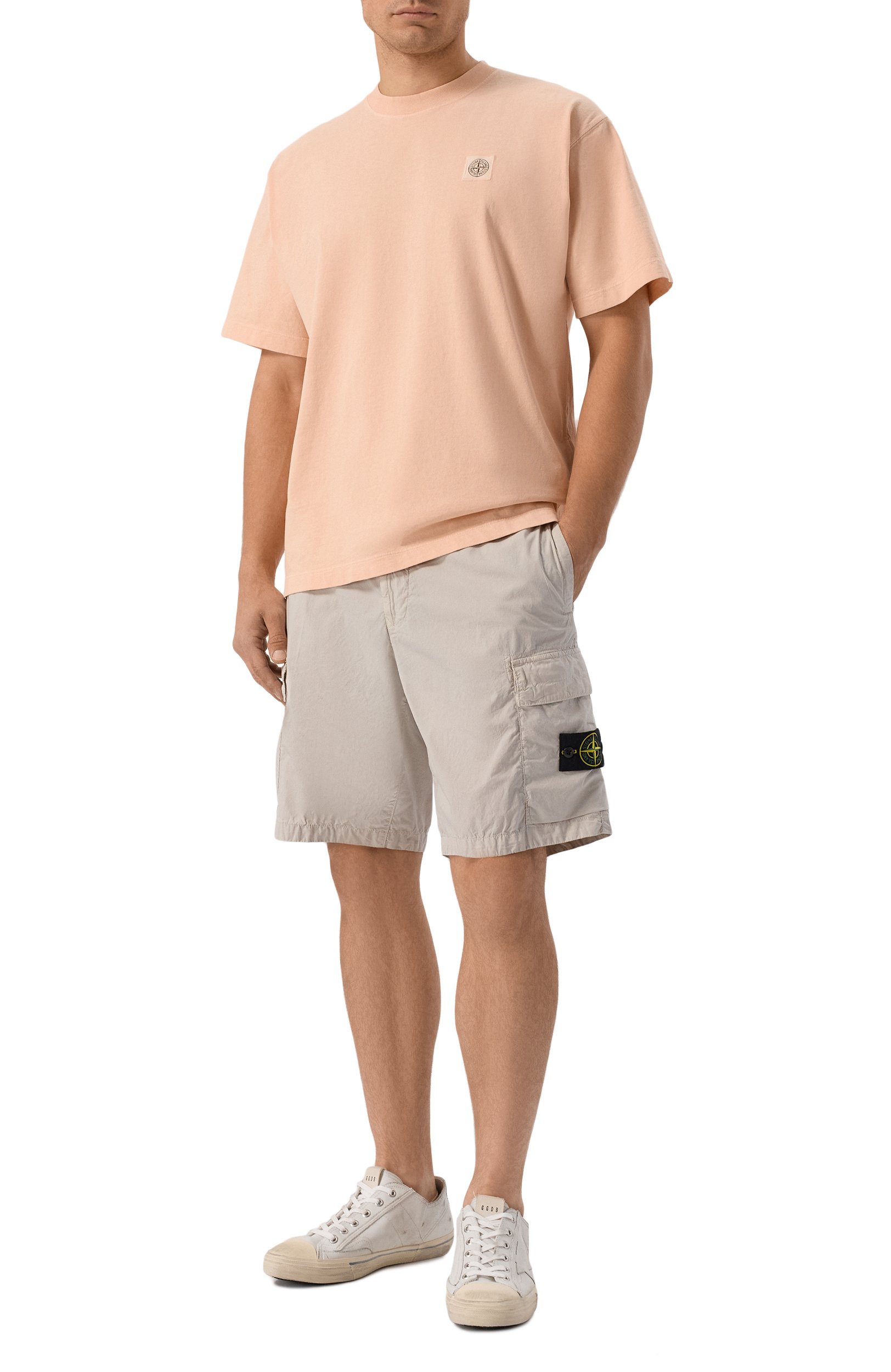 Хлопковые шорты STONE ISLAND светло-серого цвета по цене 42350 руб., арт. L1S15L100020/S0003, фото 2 Хлопковые шорты STONE ISLAND, арт. L1S15L100020/S0003, фото 2