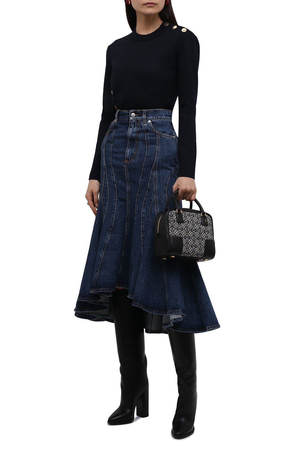 Шерстяной пуловер ALEXANDER MCQUEEN темно-синего цвета по цене 107000 руб., арт. 688634/Q1AZL, фото 2 Шерстяной пуловер ALEXANDER MCQUEEN, арт. 688634/Q1AZL, фото 2