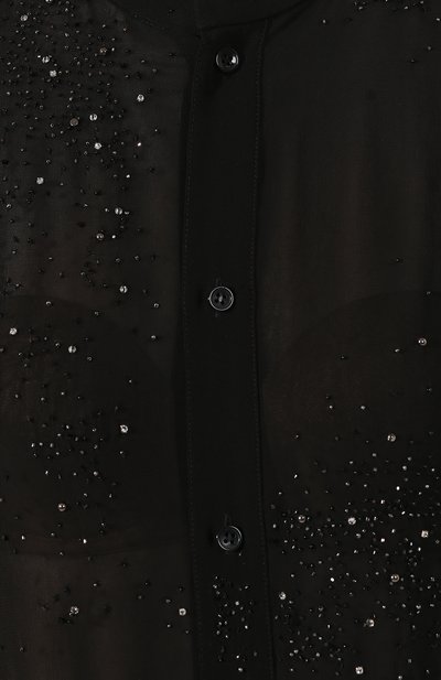 Рубашка из вискозы SAINT LAURENT черного цвета по цене 277500 руб., арт. 611913/Y241S, фото 5 Рубашка из вискозы SAINT LAURENT, арт. 611913/Y241S, фото 5