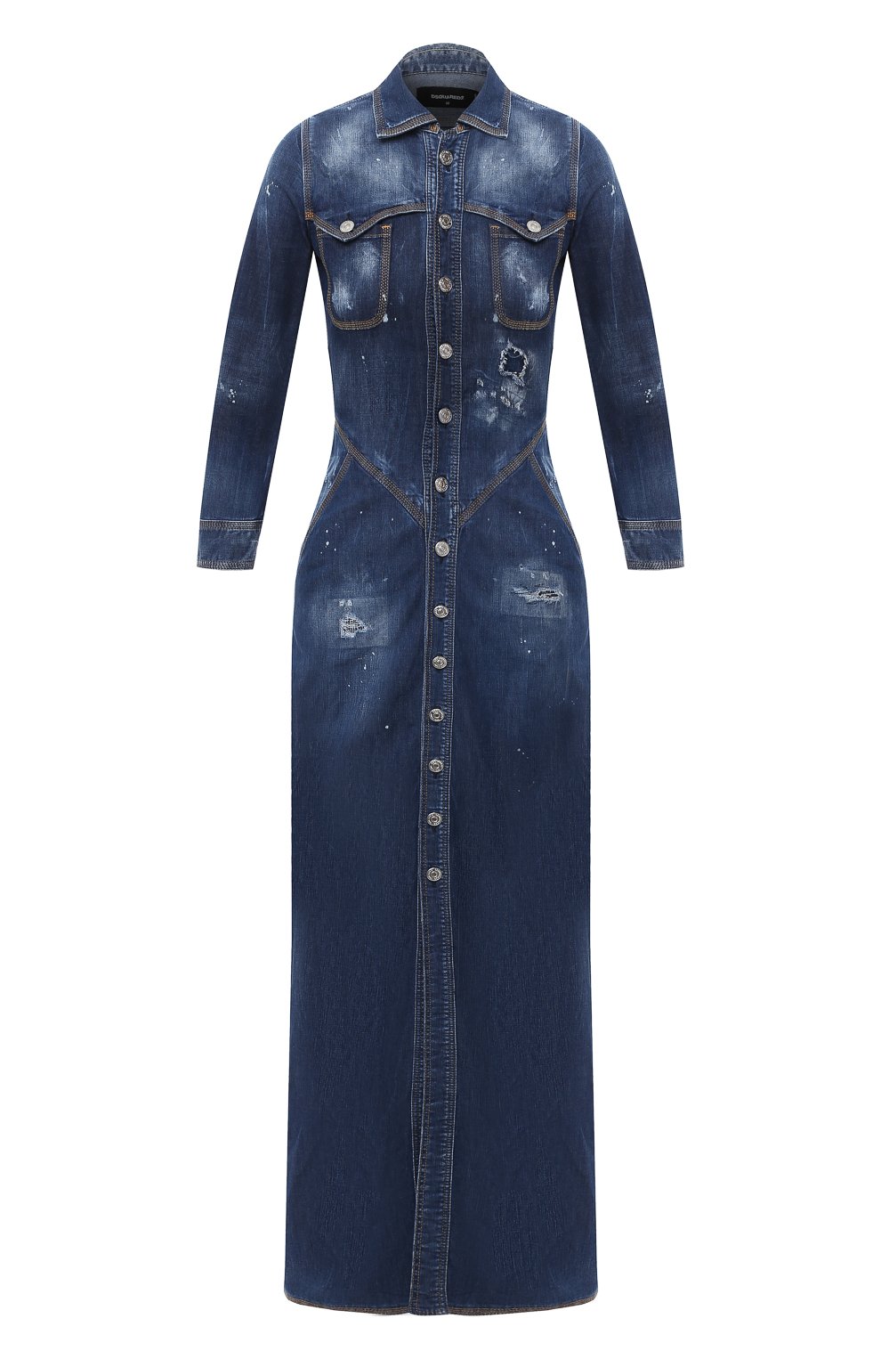Джинсовое платье DSQUARED2 синего цвета по цене 99500 руб., арт. S72CV0128/S30341, фото 1 Джинсовое платье DSQUARED2, арт. S72CV0128/S30341, фото 1