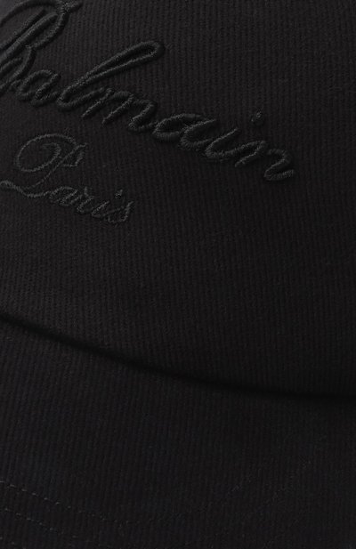 Хлопковая бейсболка BALMAIN черного цвета по цене 46500 руб., арт. EH1XA231/CD29, фото 3 Хлопковая бейсболка BALMAIN, арт. EH1XA231/CD29, фото 3