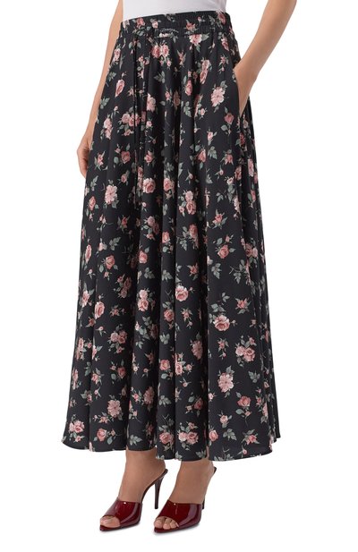 Шелковая юбка DOLCE & GABBANA черного цвета по цене 257500 руб., арт. F4DBGT/FSA8C, фото 3 Шелковая юбка DOLCE & GABBANA, арт. F4DBGT/FSA8C, фото 3