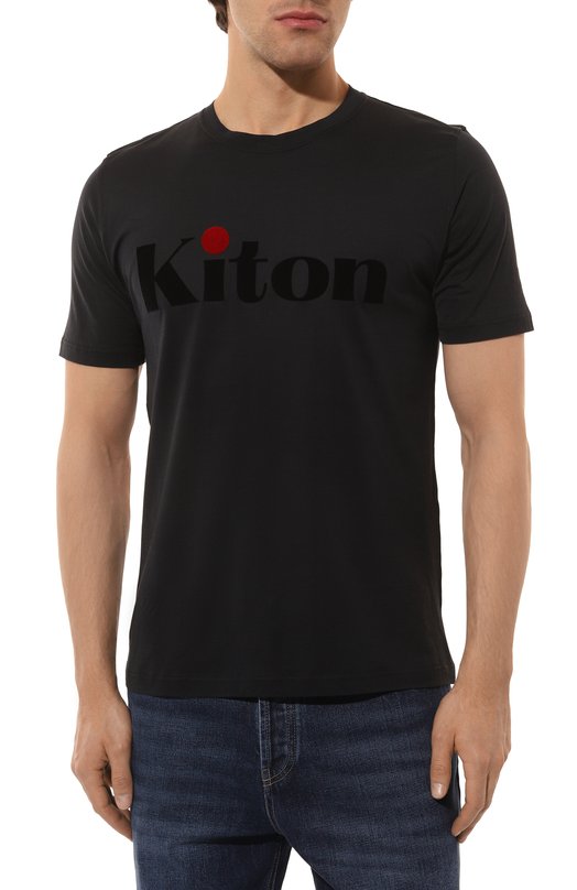 Хлопковая футболка Kiton UMK0490K5 Чёрный  UMK0490K5 Фото 3
