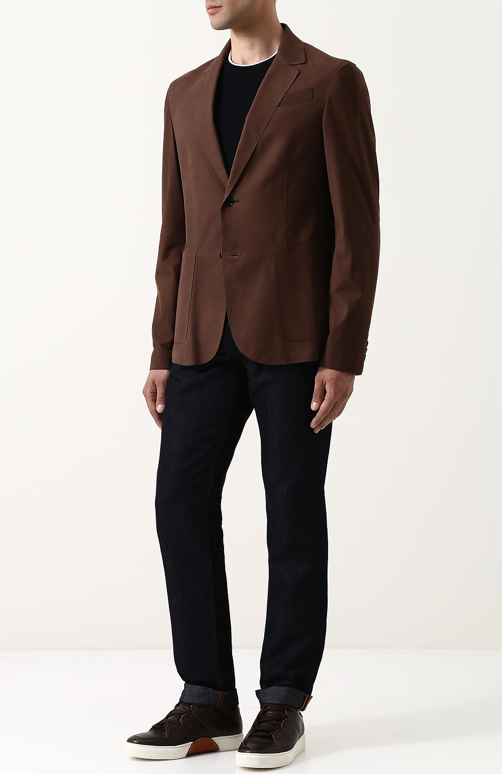 Кожаные кеды с отделкой кожи аллигатора ZEGNA, арт. A2975X-JCT/AMIS, фото 2