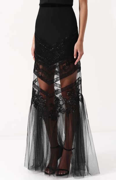 Прозрачная юбка-макси с вышивкой LA PERLA, арт. 0010690, фото 3