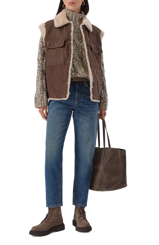 Замшевые ботинки Brunello Cucinelli MZSFG3036P Коричневый  MZSFG3036P Фото 2