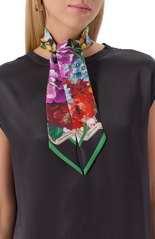 Шелковый шарф-твилли Dolce & Gabbana FS215A/GDC7B Разноцветный  FS215A/GDC7B Фото 2