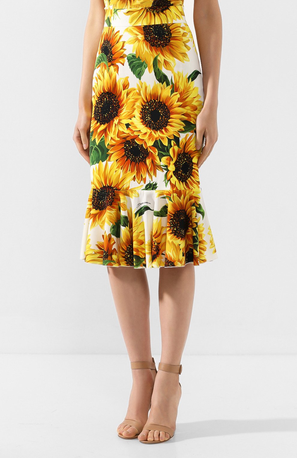 Шелковая юбка DOLCE & GABBANA желтого цвета по цене 109000 руб., арт. F4BMLT/FSAYW, фото 3 Шелковая юбка DOLCE & GABBANA, арт. F4BMLT/FSAYW, фото 3