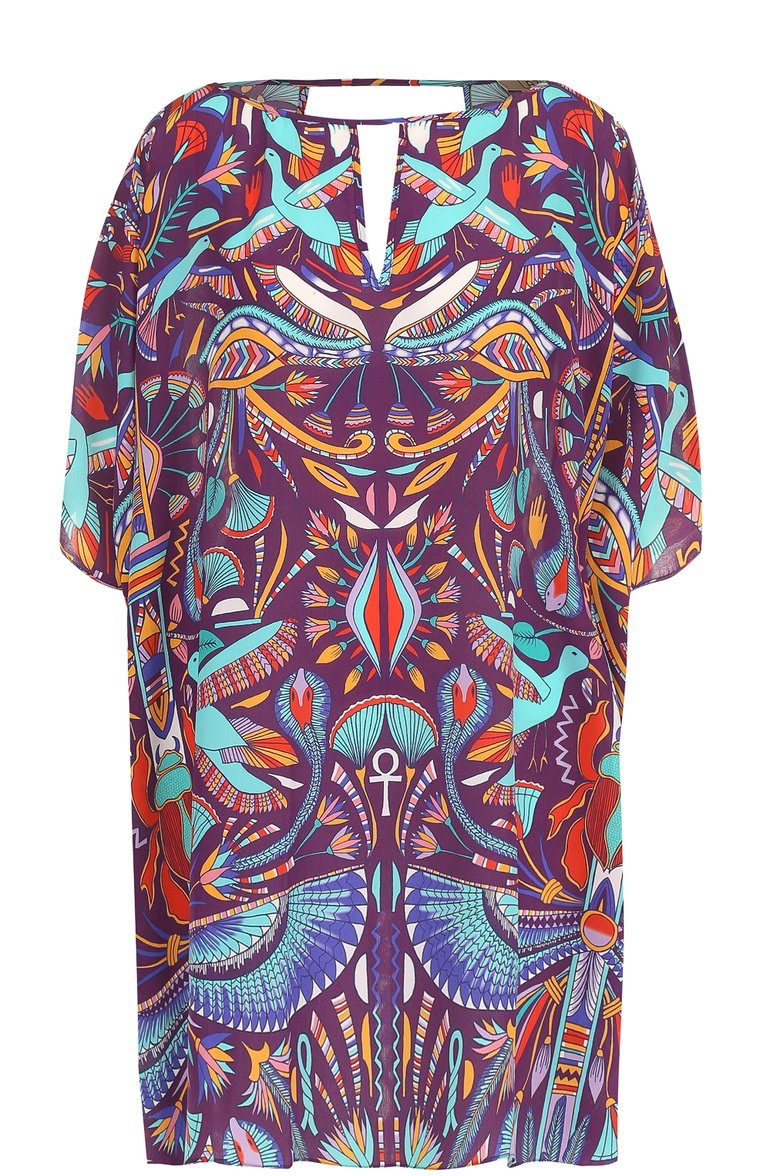 Шелковая туника свободного кроя с принтом LAZUL, арт. GILLA TUNIC/TH0TH, фото 1