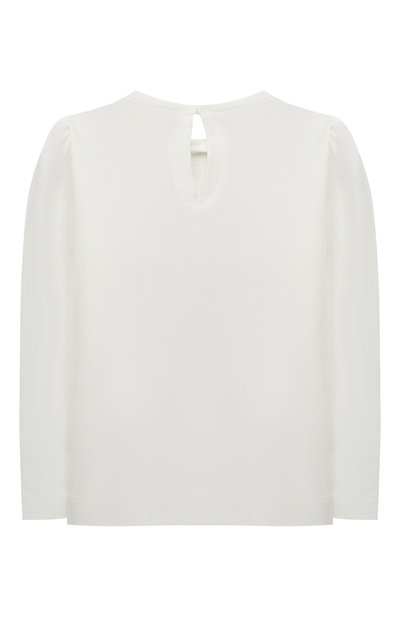 Хлопковый лонгслив MONNALISA белого цвета по цене 4000 руб., арт. 390607, фото 2 Хлопковый лонгслив MONNALISA, арт. 390607, фото 2