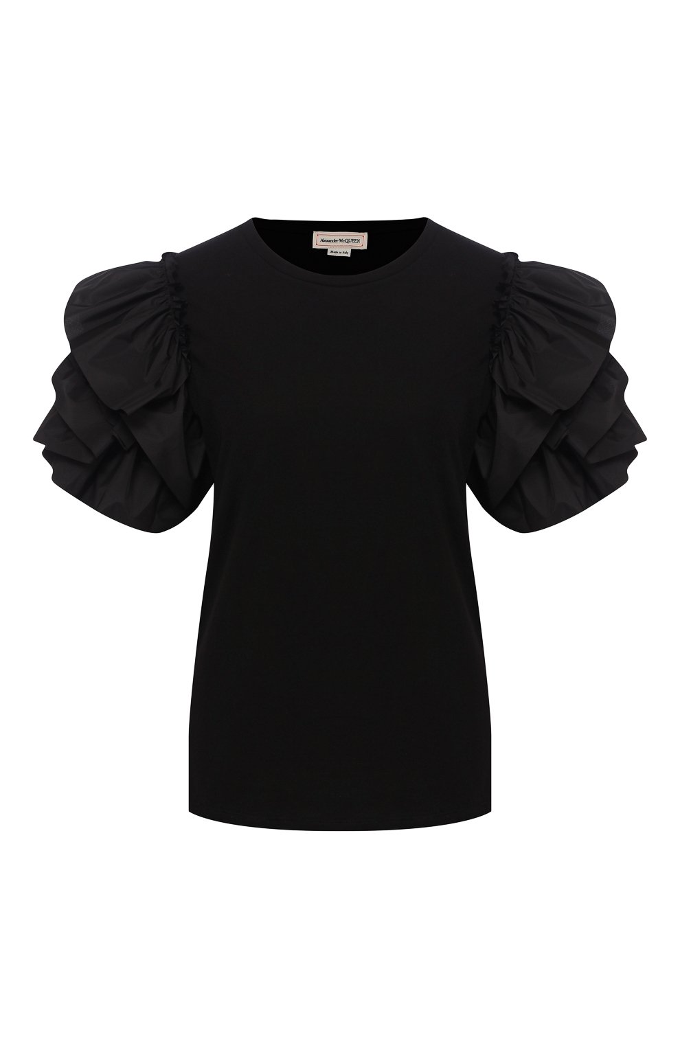 Хлопковый топ ALEXANDER MCQUEEN черного цвета по цене 77150 руб., арт. 607220/QLAAA, фото 1 Хлопковый топ ALEXANDER MCQUEEN, арт. 607220/QLAAA, фото 1