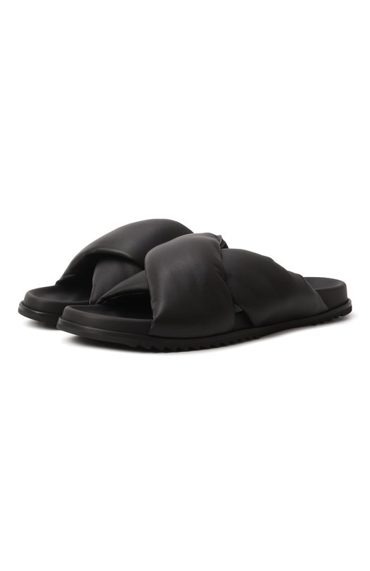Кожаные шлепанцы Rick Owens RU01E5800/LLP Чёрный RU01E5800/LLP
